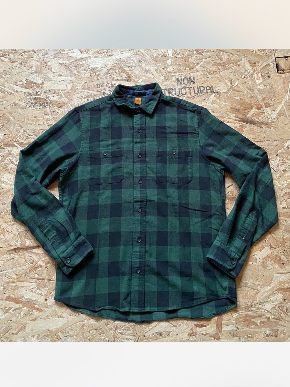 Tailor Vintage Green and Black Plaid Button-Down Shirt